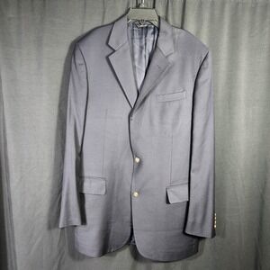 Jos A Bank Signature Blazer Mens 42L Navy Blue 100% Wool Gold Crest‎ Buttons 2B